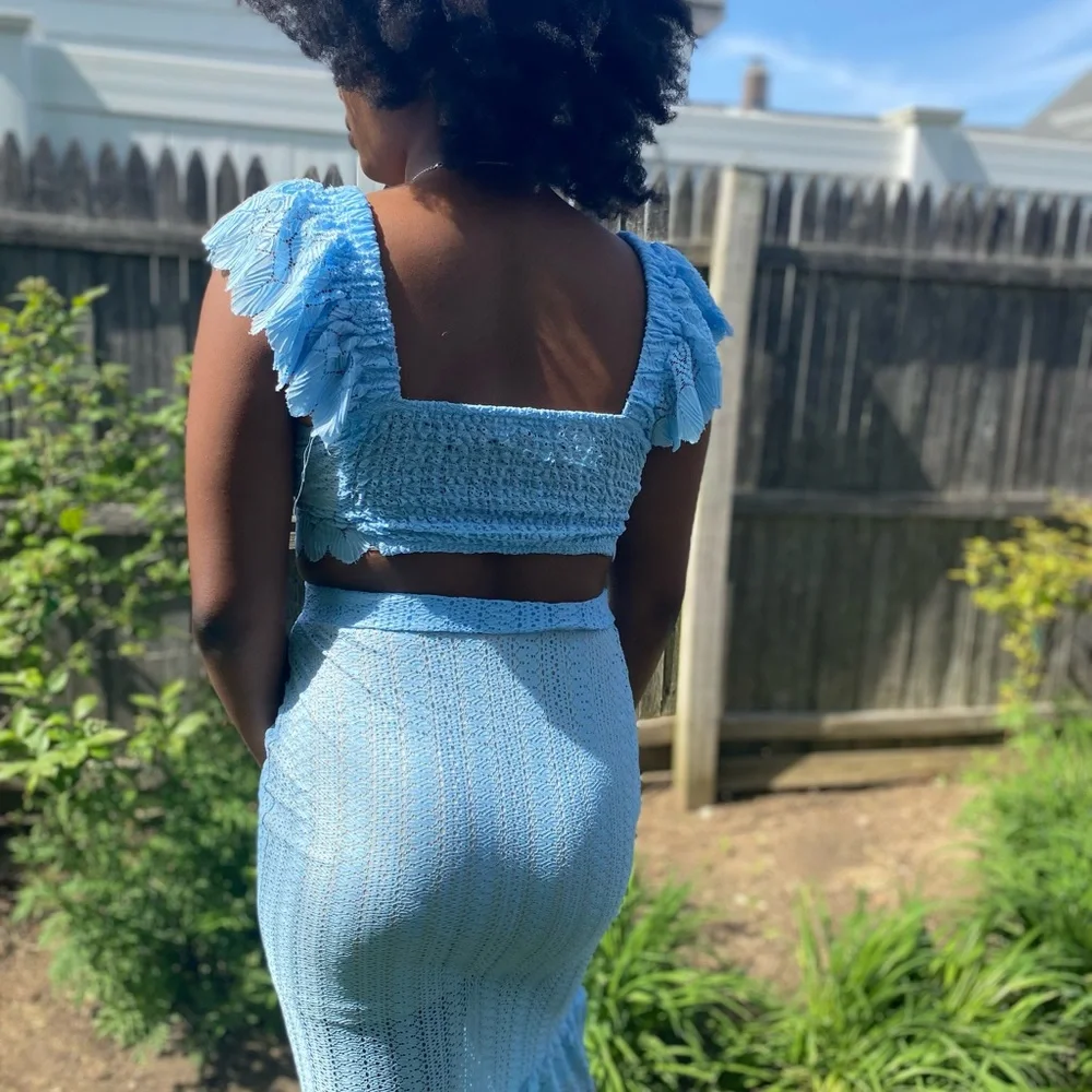 Blue Lace Skirt Set - Picture 5 of 7